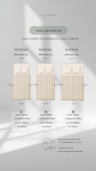 5-шарове муслінове покривало Графіт Premium, Євро 230&times;250см 0341 фото